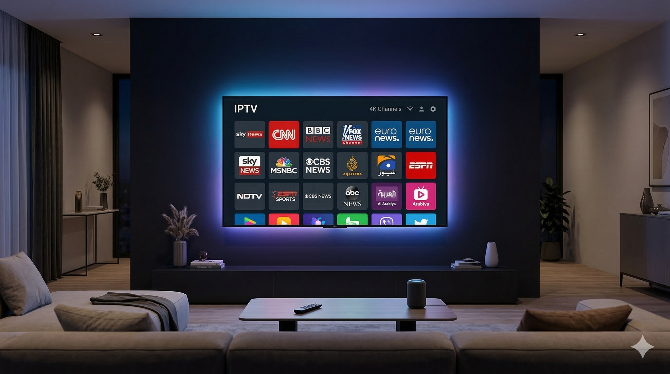 Beste IPTV Nederland vergelijking 2026 — tv-scherm met zenderoverzicht